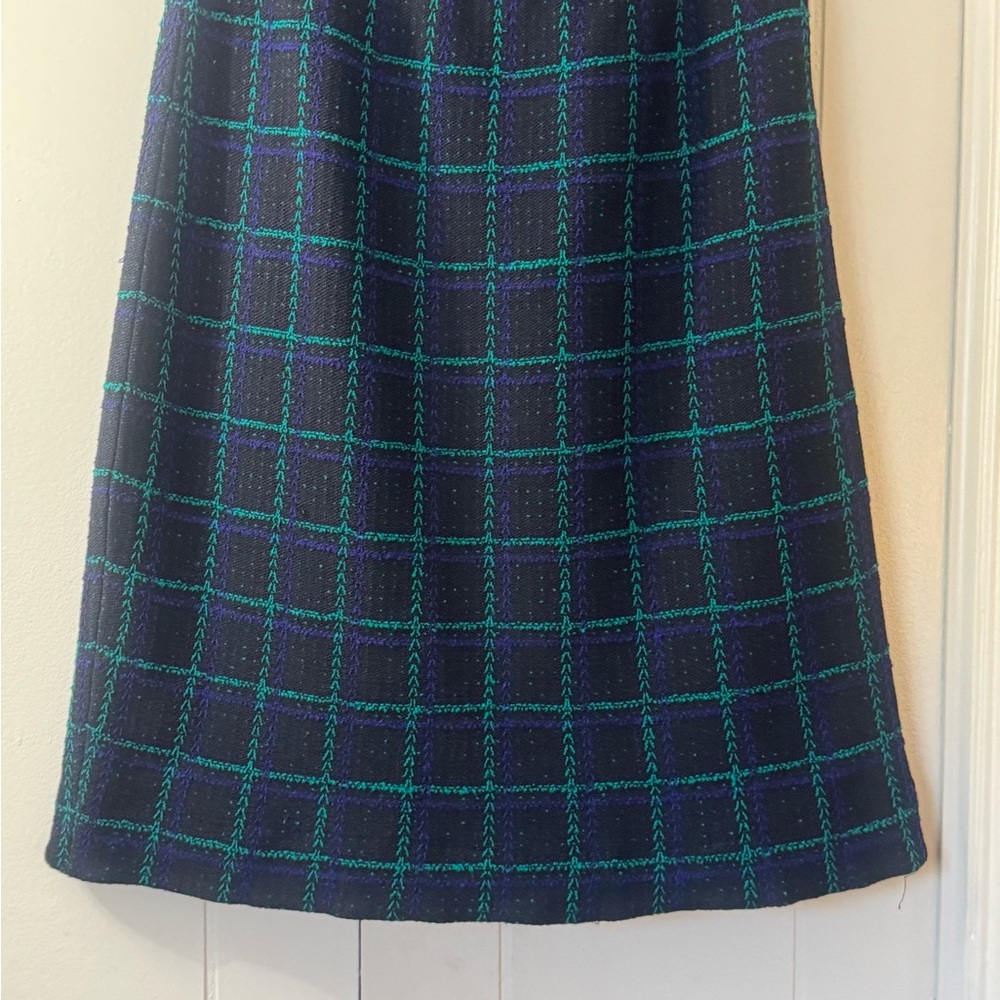 Plaid A-Line Skirt - Blue and Green and various colors